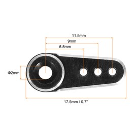 sourcing map Aluminum Alloy 15T Steering Servo Arm Horn Black for DIY RC Car/Boat/Airplane Boat Accessories 2 Pcs