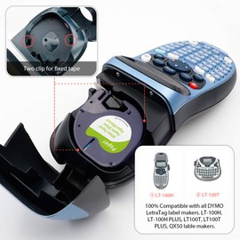 15 Pack 91330 Paper White Label Tape Compatible with Dymo Letratag Refills 12mm x 4m 1/2" x 13' Label Maker Tape Refill for Letra Tag Printer 100H Plus LT-100T LT-200B