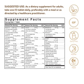 Solgar Formula VM-75, 180 Tablets - Multivitamin with Chelated Minerals - Vitamin A, B6, B12, C, D, E - Biotin, Magnesium, Calcium, Iron, Zinc - Vegan, Gluten Free, Dairy Free, Kosher - 180 Servings
