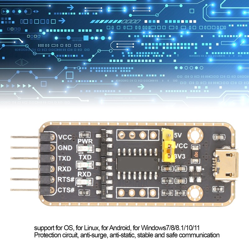 Serial Communication Module Anti Static CH343G Chip Micro USB to