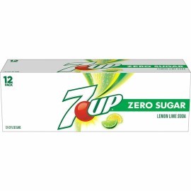 7UP Lemon Lime Zero Sugar Diet Soft Drink 12 oz Cans (Pack Of 12) Free Shipping