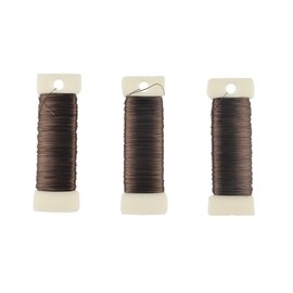 HAHIYO 26Gauge Coffee Color Metal Floral Wire - 3 Rolls, 115 Yards (345 Feet) - Flexible Paddle Wire for Craft, Christmas Wreath, Flower Arrangement, Bouquet Wrapping, Wedding, DIY