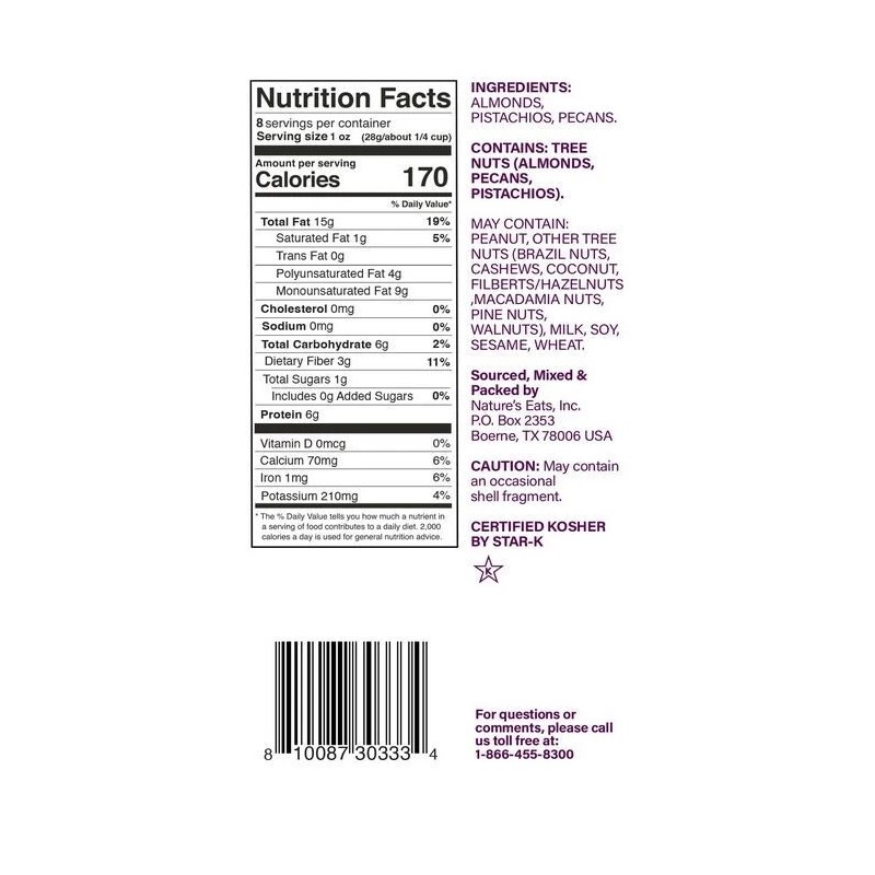 Natures Eats Nuts For Raw, 8 Oz (Pack of 1),