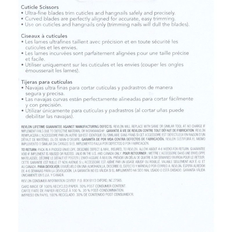 Revlon Cuticle Scissors, Curved Blade