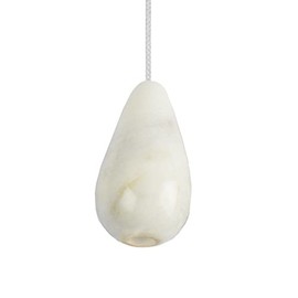 Himalayan Marble Pear Drop Light Pull - White Marble