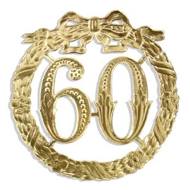 Walter Kunze Jubiläumszahl 60, Ø 13 cm, Gold, Jubiläumskranz