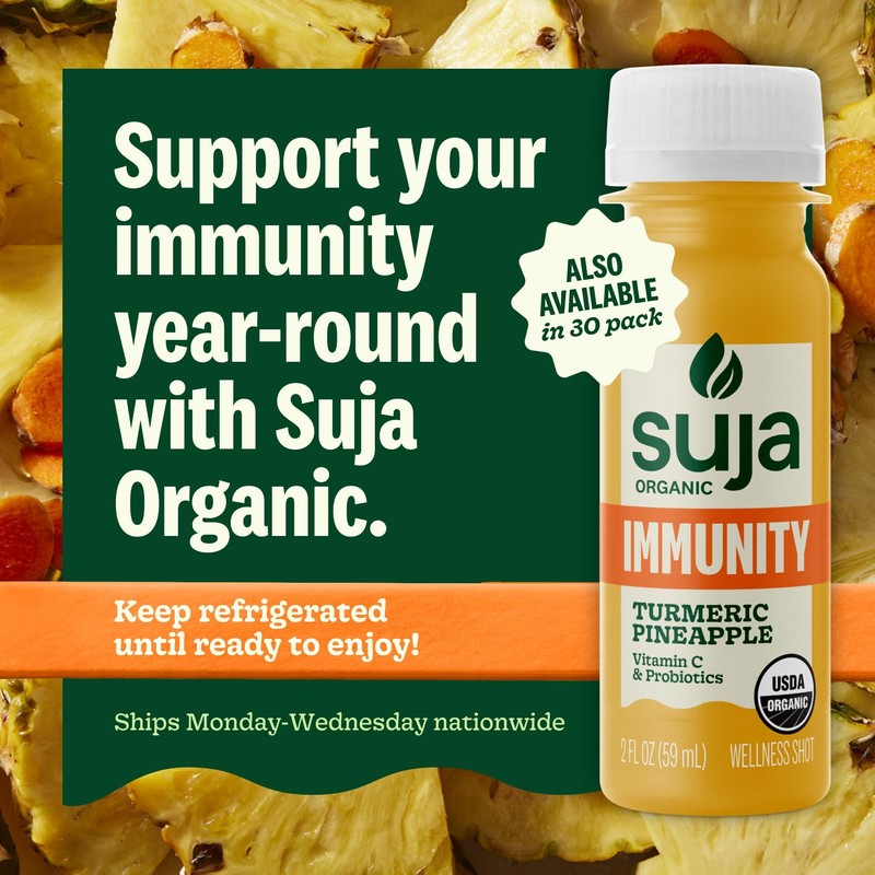 Suja Organic Immunity Defense Shot (10 Pack) with Turmeric and