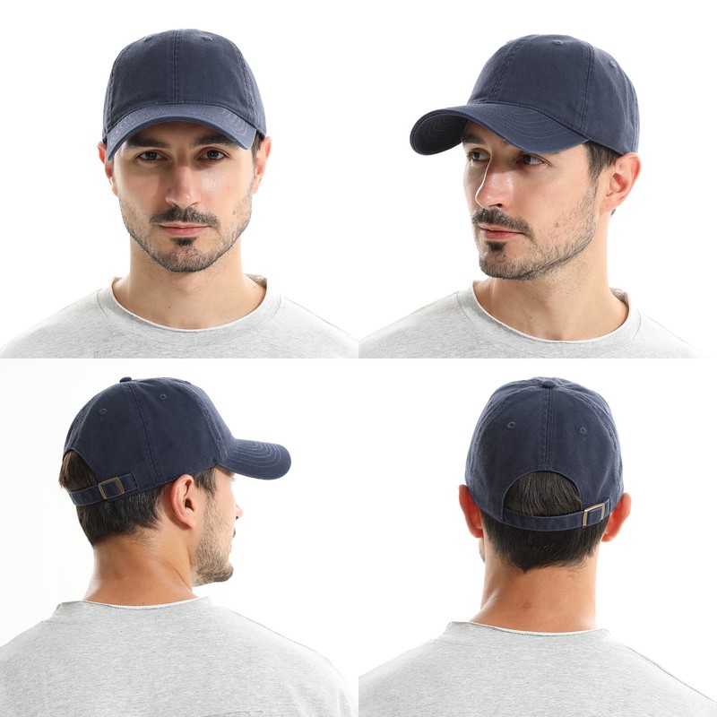 Men's Cap, Cotton Hat, Baseball Cap, Plain, Adjustable, UV Protection,