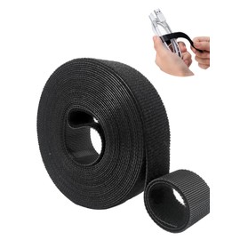 LYHMHAMY Cable Ties Magic Band, Binding Tape, Freely Cut, Binding Belt, For Repeated Use, Strong, Fastening, Storage, Cable Loop, Wire Organization, Office, Home, Room (Black, 8.9 inches (20 mm x 5 m)