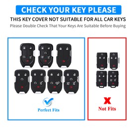 QBUC for Chevy Key Fob Cover, Key Fob Case for Chevy Suburban Tahoe, GMC, Sierra , Acadia, Terrain, Silverado, Key Fob Protector for 1500 2500HD 3500HD 2015-2025 (Silver-Gold, 6 Buttons)