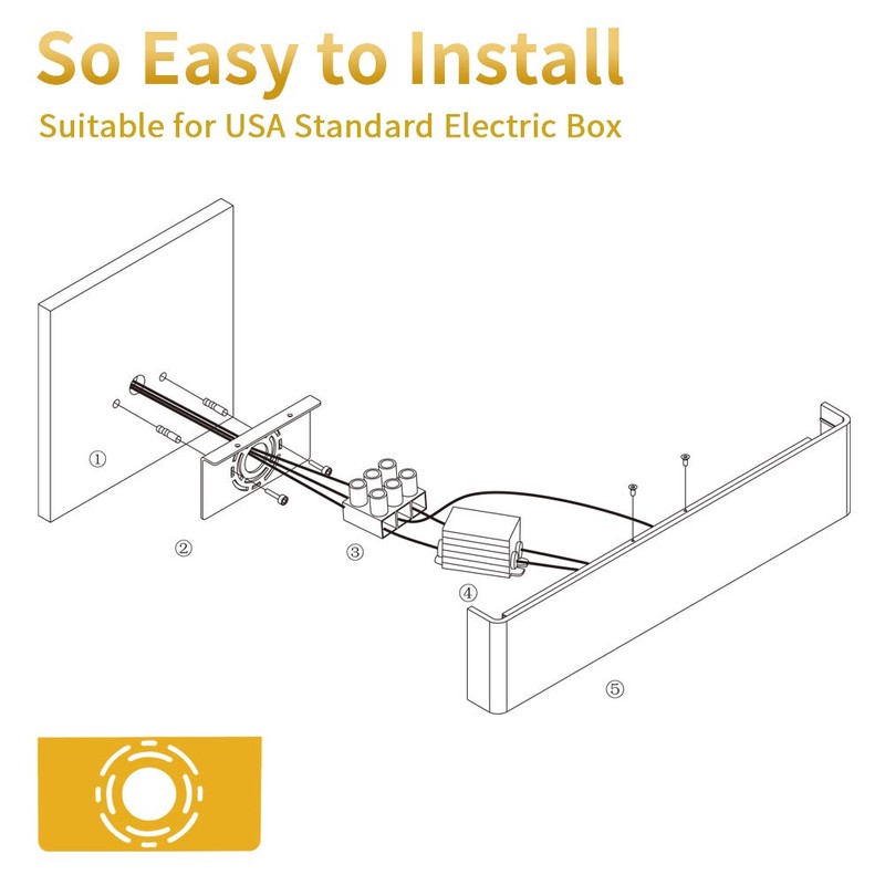 Aipsun 30W/32.6in Modern Black Vanity Light Indoor Modern Rectangular LED