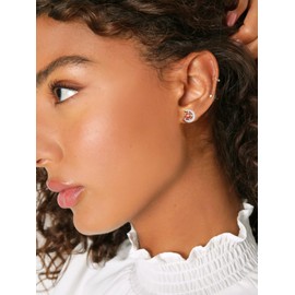 925 Sterling Silver Stud Earrings Moon Star Earrings for Women Cubic Zirconia Birthstone Peridot Jewelry