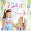 EHRBGK Happy Easter Banner Easter Decorations Easter Eggs Rabbit Hanging