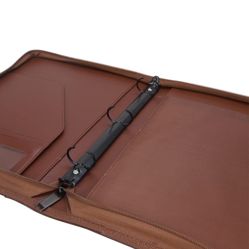 Freeprint Zippered Portfolio 3 Ring Binder Organizer with Writing Pad