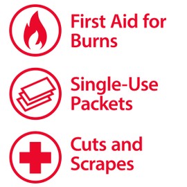 Globe First Aid Burn Cream 0.9g Packets, (10 Packets) Advanced First Aid Cream for Temporary Relief of Minor Burns, Cuts, and Scrapes (10 Packets)