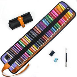 IMLUCKY 72 Pedazos Juego de lápices de colores, kit de bocetos y dibujos para artistas, suministros de manualidades para adultos y niños, libros para colorear, bocetos, sombreado, colorear, pintura