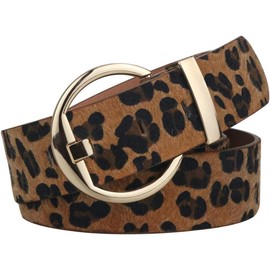 Alphyly Neries Leopard Print Leather Belts for Women Fashion, Women’s Belts for Jeans Dresses Fits Waist Size 28”-33”