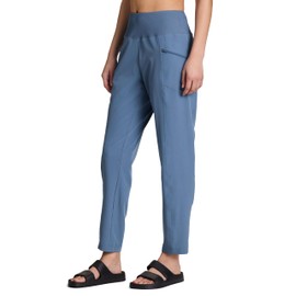 RBX Active Women's Ankle Pant, Lightweight Quick Drying Stretch Woven Casual Weekend Pant with Pockets, Clean Waistband Moonlight Blue M