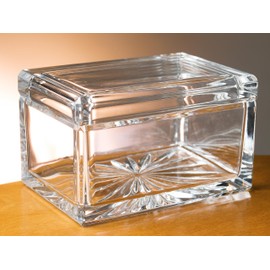 Barski Crystal Box- for Jewelry - Candy - Nuts - Trinkets - Glass Box- Classic Clear - 5" Long - Made in Europe