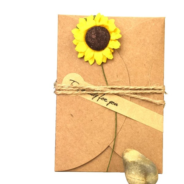 Greeting Cards Retro Handmade Dried Flower Greeting Cards diy Kraft