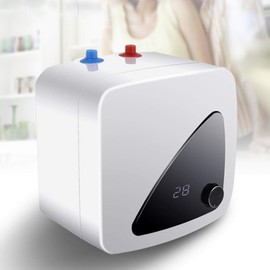 Mini Electric Tank Water Heater, 1.5kW 2.1 Gal Compact Point of Use Instant Hot Water Heater for Shelf, Under Kitchen Sink, Wall or Floor Mounted