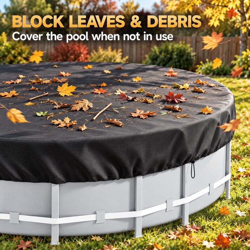 4 Ft Round 210D Waterproof Above Ground Pool Cover with