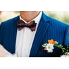 HISDERN Men's Floral Jacquard Woven Self Bow Tie Set One