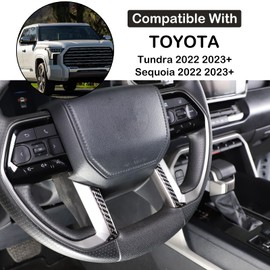 Car Steering Wheel Decoration Frame Cover Trim Compatible with Toyota Tundra/Sequoia 2022-2024 & Tacoma 2024 Carbon Fiber Center Console Steering Wheel Lower Panel Moulding Protect Sticker Accessories