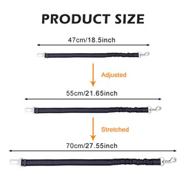 Parthan Dog Seat Belts for Cars UK, Adjustable Dog Car Seat Belt, Pet Safety Harness with Elastic Bungee Buffer, Universal Vehicle Restraint for Small Medium Large Puppy, Seatbelt for Pet Travel