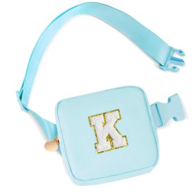Uygafly Mini Belt Bag Fanny Pack Small Crossbody Bags with Initials Cute Stuff Birthday Gifts for Teenager Girls Trendy Stuff for Teens - K,Blue Bag
