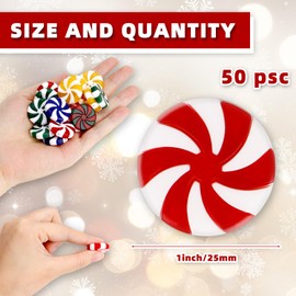 Candy Cane Christmas Decorations, 50 PCS Colorful Plastic Fake Peppermint Candy Cane(1 Inch) Hanging Ornaments for Christmas Tree Decoration Xmas Holiday Party Favors Supplies Decor Craft DIY