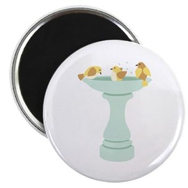 CafePress Birdbath Magnets 2.25" Round Magnet, Refrigerator Magnet