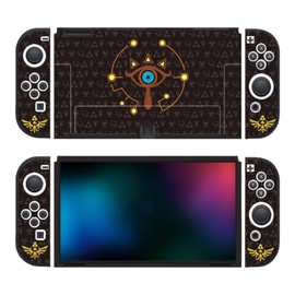 Prysm Gaming Zelda Sheikah Eye Black Switch OLED Compatible Strong Hard Wearing TPU Rubber Case Shell Protective Cover for Switch OLED Console and Joy Cons