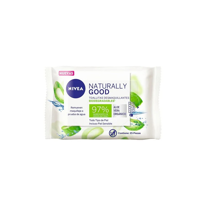 Toallitas Desmaquillantes Nivea Naturally Good 25 Piezas