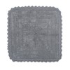 DII Crochet Collection Reversible Bath Mat, Square, 24x24, Gray
