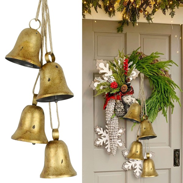 Bell, Door Decor, Christmas Decor Cow Bell Door Decor Gold Bell Bells for Christmas Tree Decorative Bells Christams Gifts