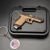 OPYLO Mini Gun Keychain, Tiny Keychain Guns Shape Pendant, Pistol
