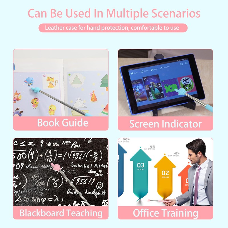 2Pcs Telescopic Teacher Pointer, Finger Pointer Stick, Classroom Pointer Stick