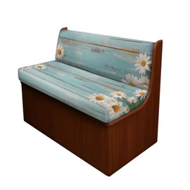 SUITOSELFY Teal Wood Grain RV Dinette Cushion Covers Booth Set White Daisy Camper Cushion Covers Couch Cover 2 Piece Slipcovers Washable RV Sofa Covers Washable RV Bench Seat Covers for Dinette
