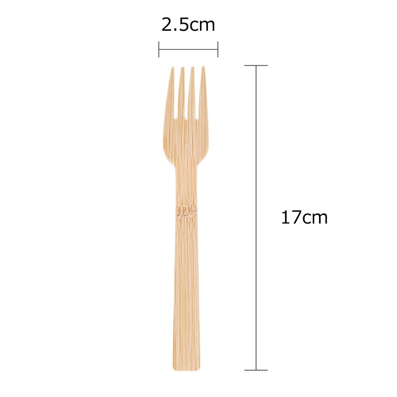 HTB Disposable Forks, 100 Pieces, 6.7 inches (17 cm), Natural