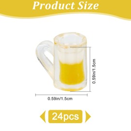 GORGECRAFT Pack of 24 Mini Cups Shot Glasses Model Cups Transparent Resin Pendant Imitation Drink Barrel Cups Miniature Alcohol Bottles for Miniature Accessories