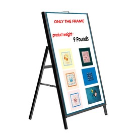 Sandwich Board Sign Outdoor Iron A-Frame Sign 24x36 Inch Portable Folding Store - Poster Board Advertising Stand Promotional Pack (Frame Only, No Whiteboard)
