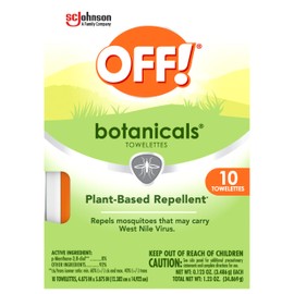 OFF! Botanicals Insect Repellent Wipes, Mosquito Repellent, 10 Count Individually Wrapped Wipes
