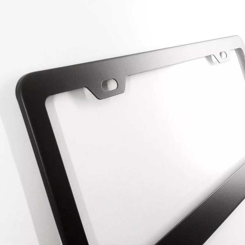 PS-AUTO Matte Black finished stainless steel license plate frame plain