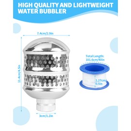 Bubbler Sprinkler Head, 3/4 Inch Internal Thread Rustproof Aluminum Diffuser Flood Nozzle for Yard, Vegetable Garden Plants, Gentle Watering Soaker with 40 Inch Tape, Ideal for Shrubs and Flowers