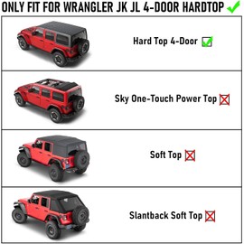 Hooke Road Wrangler Cargo Shelf Trunk Rear Cargo Rack Storage Basket Luggage Carrier Tray for 2007-2025 Jeep Wrangler JK JL Unlimited 4-Door Hardtops