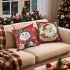Merry Christmas Throw Pillow Covers 18x18Inch Set of 4,Cute Winter