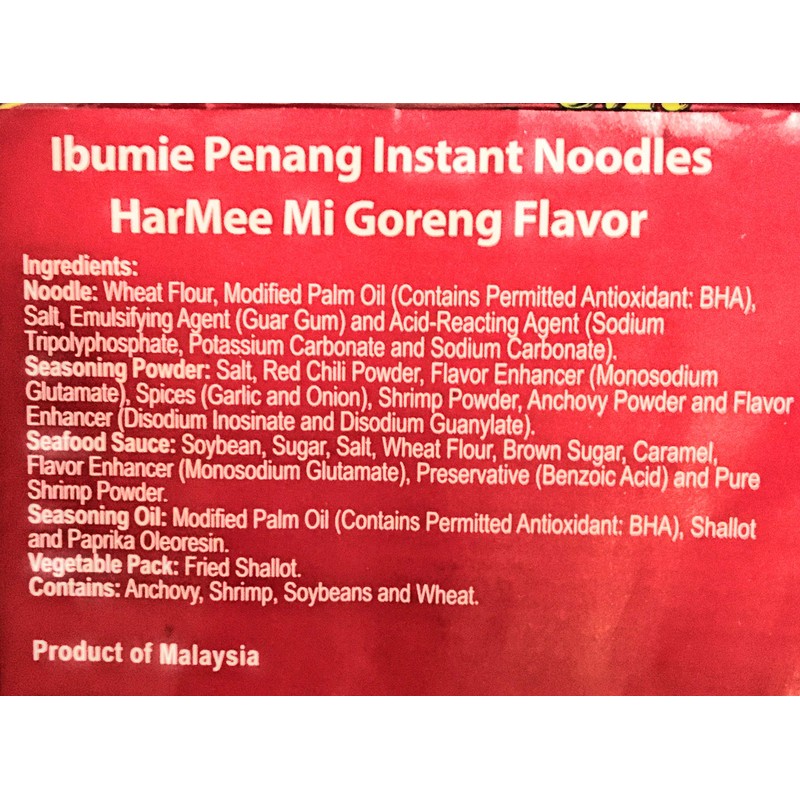 Ibumie Penang Instant Noodles(Prawn Flavor)(5X 2.82 Oz)-2 Pack