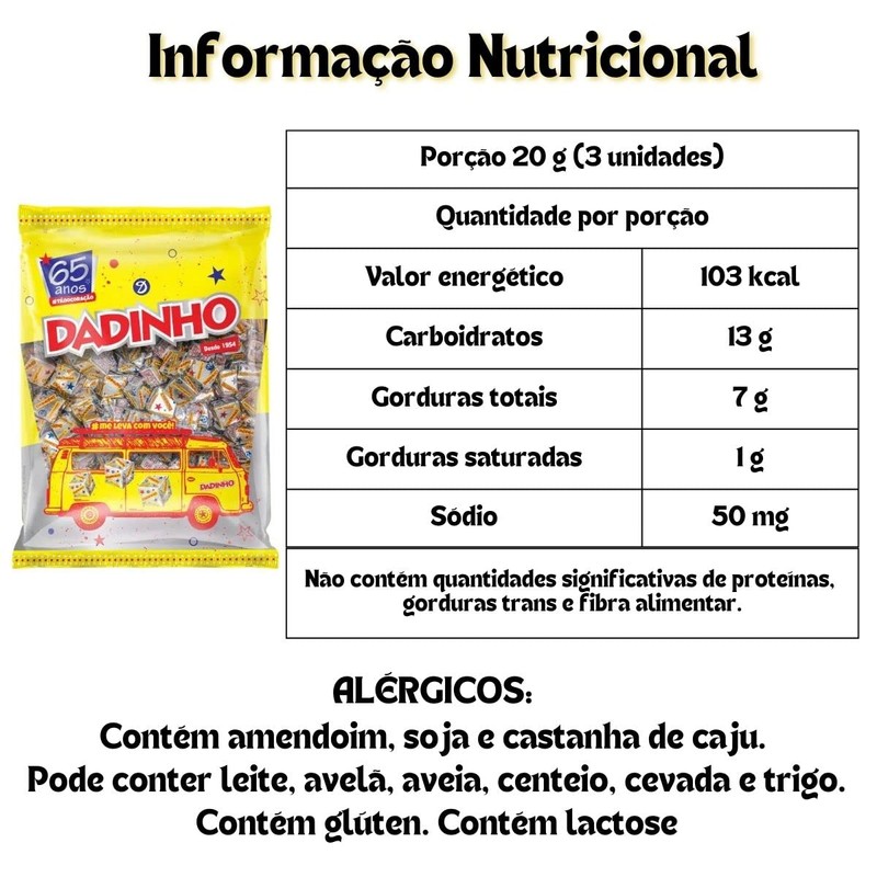 Dadinho - Peanut Candy - 31.75 Oz (PACK OF 01)