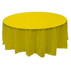24 pcs (1 case) of Plastic Heavy Duty Premium Round tablecloths 84" Diameter Table Cover - Harvest Yellow